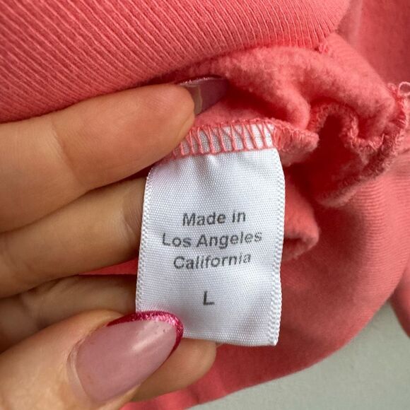 Clare V Discotheque Sweatshirt Anthropologie Sweater Salmon Pink Size Large - Picture 6 of 9